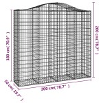 vidaXL Coșuri gabion arcuite 11 buc, 200x50x180/200cm, fier galvanizat vidaXL Coșuri gabion arcuite 11 buc, 200x50x180/200cm, fier galvanizat
