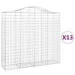 vidaXL Coșuri gabion arcuite 13 buc, 200x50x180/200cm, fier galvanizat vidaXL Coșuri gabion arcuite 13 buc, 200x50x180/200cm, fier galvanizat
