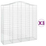 vidaXL Coșuri gabion arcuite, 3 buc 200x50x200/220 cm, fier galvanizat