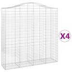 vidaXL Coșuri gabion arcuite, 4 buc 200x50x200/220 cm, fier galvanizat