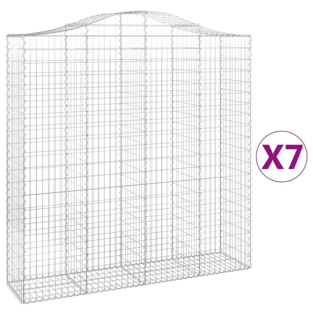 vidaXL Coșuri gabion arcuite, 7 buc 200x50x200/220 cm, fier galvanizat