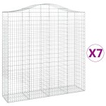 vidaXL Coșuri gabion arcuite, 7 buc 200x50x200/220 cm, fier galvanizat