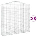 vidaXL Coșuri gabion arcuite, 8 buc 200x50x200/220 cm, fier galvanizat