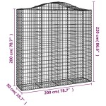 vidaXL Coșuri gabion arcuite, 8 buc 200x50x200/220 cm, fier galvanizat