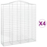 vidaXL Coșuri gabion arcuite, 4 buc, 200x50x220/240cm, fier galvanizat