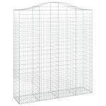 vidaXL Coșuri gabion arcuite, 4 buc, 200x50x220/240cm, fier galvanizat