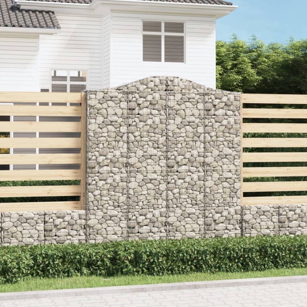 vidaXL Coșuri gabion arcuite, 10 buc 200x50x220/240cm, fier galvanizat