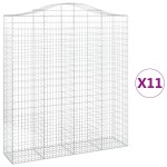 vidaXL Coșuri gabion arcuite, 11 buc 200x50x220/240cm, fier galvanizat vidaXL Coșuri gabion arcuite, 11 buc 200x50x220/240cm, fier galvanizat