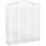 vidaXL Coșuri gabion arcuite, 15 buc 200x50x220/240cm, fier galvanizat