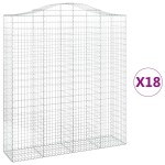 vidaXL Coșuri gabion arcuite, 18 buc 200x50x220/240cm, fier galvanizat