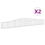 vidaXL Coșuri gabion arcuite 2 buc, 400x30x40/60 cm, fier galvanizat
