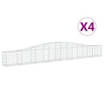 vidaXL Coșuri gabion arcuite 4 buc, 400x30x40/60 cm, fier galvanizat