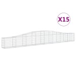 vidaXL Coșuri gabion arcuite 15 buc, 400x30x40/60 cm, fier galvanizat vidaXL Coșuri gabion arcuite 15 buc, 400x30x40/60 cm, fier galvanizat