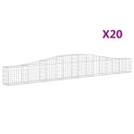 vidaXL Coșuri gabion arcuite 20 buc, 400x30x40/60 cm, fier galvanizat