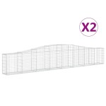 vidaXL Coșuri gabion arcuite 2 buc, 400x30x60/80 cm, fier galvanizat