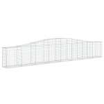 vidaXL Coșuri gabion arcuite 2 buc, 400x30x60/80 cm, fier galvanizat