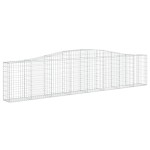 vidaXL Coșuri gabion arcuite 2 buc, 400x30x80/100 cm, fier galvanizat