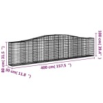 vidaXL Coșuri gabion arcuite 10 buc, 400x30x80/100 cm, fier galvanizat vidaXL Coșuri gabion arcuite 10 buc, 400x30x80/100 cm, fier galvanizat