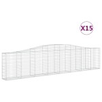 vidaXL Coșuri gabion arcuite 15 buc, 400x30x80/100 cm, fier galvanizat vidaXL Coșuri gabion arcuite 15 buc, 400x30x80/100 cm, fier galvanizat