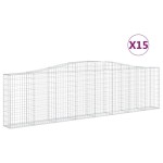 vidaXL Coșuri gabion arcuite 15 buc, 400x30x100/120 cm fier galvanizat vidaXL Coșuri gabion arcuite 15 buc, 400x30x100/120 cm fier galvanizat