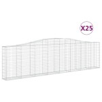 vidaXL Coșuri gabion arcuite 25 buc, 400x30x100/120 cm fier galvanizat