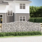 vidaXL Coșuri gabion arcuite 2 buc. 400x30x120/140cm fier galvanizat vidaXL Coșuri gabion arcuite 2 buc. 400x30x120/140cm fier galvanizat