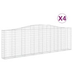 vidaXL Coșuri gabion arcuite 4 buc. 400x30x120/140cm fier galvanizat