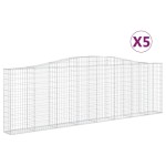 vidaXL Coșuri gabion arcuite 5 buc. 400x30x120/140cm fier galvanizat