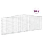 vidaXL Coșuri gabion arcuite 15 buc. 400x30x120/140 cm fier galvanizat
