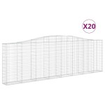 vidaXL Coșuri gabion arcuite 20 buc. 400x30x120/140cm fier galvanizat