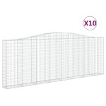 vidaXL Coșuri gabion arcuite 10 buc. 400x30x140/160 cm fier galvanizat