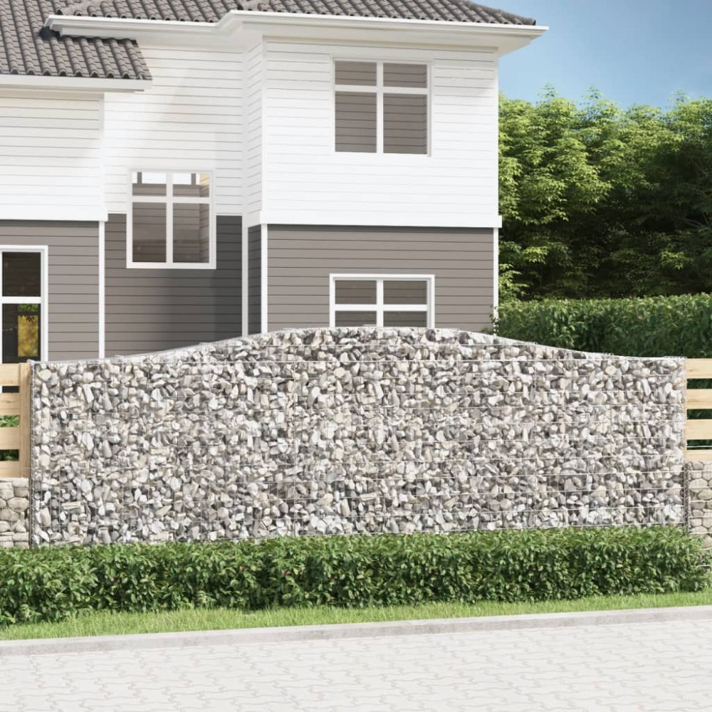 vidaXL Coșuri gabion arcuite 10 buc. 400x30x140/160 cm fier galvanizat