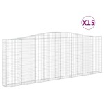 vidaXL Coșuri gabion arcuite 15 buc. 400x30x140/160 cm fier galvanizat