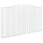 vidaXL Coșuri gabion arcuite, 2 buc, 400x30x220/240cm, fier galvanizat