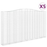 vidaXL Coșuri gabion arcuite, 5 buc, 400x30x220/240cm, fier galvanizat