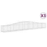 vidaXL Coșuri gabion arcuite 3 buc, 400x50x40/60 cm, fier galvanizat vidaXL Coșuri gabion arcuite 3 buc, 400x50x40/60 cm, fier galvanizat