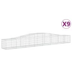 vidaXL Coșuri gabion arcuite 9 buc, 400x50x40/60 cm, fier galvanizat