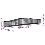 vidaXL Coșuri gabion arcuite 20 buc, 400x50x40/60 cm, fier galvanizat