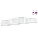 vidaXL Coșuri gabion arcuite 25 buc, 400x50x40/60 cm, fier galvanizat