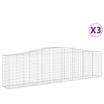 vidaXL Coșuri gabion arcuite 3 buc, 400x50x100/120 cm fier galvanizat vidaXL Coșuri gabion arcuite 3 buc, 400x50x100/120 cm fier galvanizat