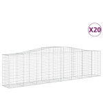 vidaXL Coșuri gabion arcuite 20 buc, 400x50x100/120 cm fier galvanizat vidaXL Coșuri gabion arcuite 20 buc, 400x50x100/120 cm fier galvanizat
