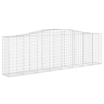 vidaXL Coșuri gabion arcuite 3 buc, 400x50x120/140 cm, fier galvanizat