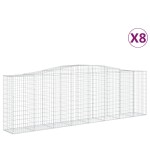 vidaXL Coșuri gabion arcuite 8 buc, 400x50x120/140 cm, fier galvanizat vidaXL Coșuri gabion arcuite 8 buc, 400x50x120/140 cm, fier galvanizat