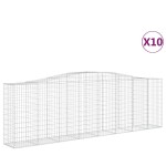 vidaXL Coșuri gabion arcuite 10 buc, 400x50x120/140cm, fier galvanizat vidaXL Coșuri gabion arcuite 10 buc, 400x50x120/140cm, fier galvanizat