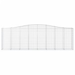 vidaXL Coșuri gabion arcuite 15 buc, 400x50x120/140cm, fier galvanizat