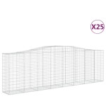 vidaXL Coșuri gabion arcuite 25 buc, 400x50x120/140cm, fier galvanizat vidaXL Coșuri gabion arcuite 25 buc, 400x50x120/140cm, fier galvanizat