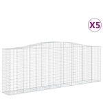vidaXL Coșuri gabion arcuite 5 buc, 400x50x140/160 cm, fier galvanizat