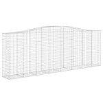 vidaXL Coșuri gabion arcuite 9 buc, 400x50x140/160 cm, fier galvanizat