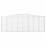 vidaXL Coșuri gabion arcuite 9 buc, 400x50x140/160 cm, fier galvanizat