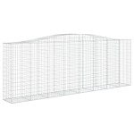 vidaXL Coșuri gabion arcuite 15 buc, 400x50x140/160cm, fier galvanizat